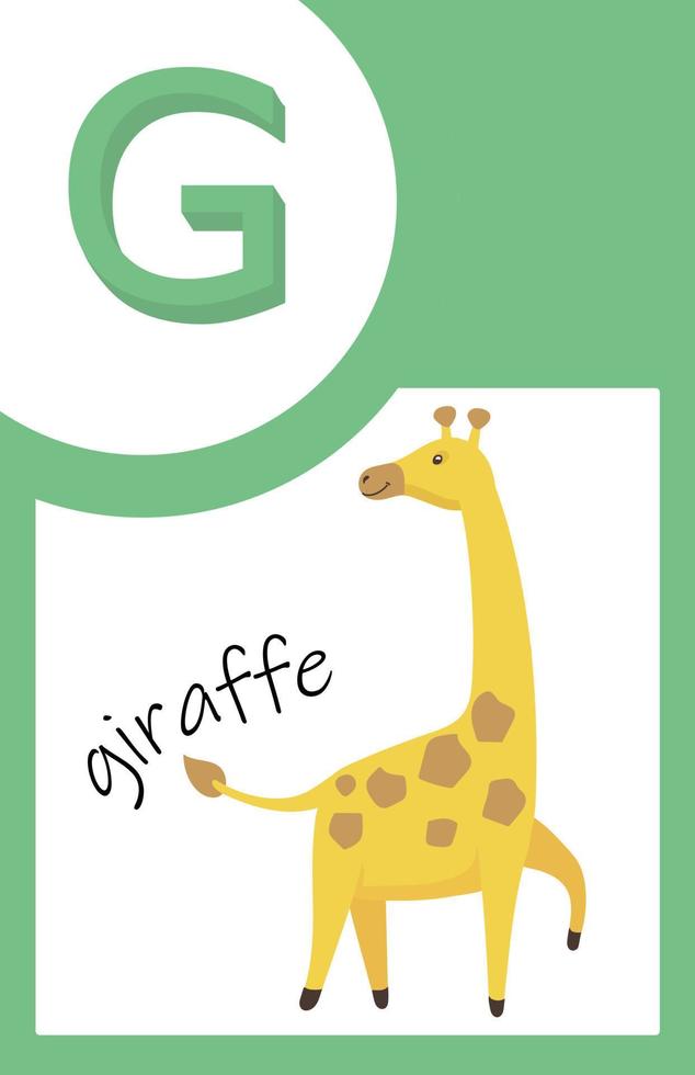 Flash Card Animals Alphabet G vector