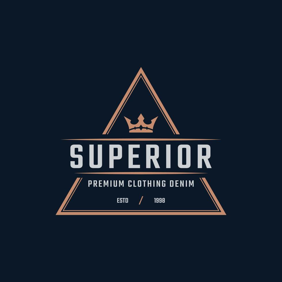 insignia de etiqueta retro vintage clásica para ropa original inspiración de diseño de logotipo de marco de jeans de mezclilla vector