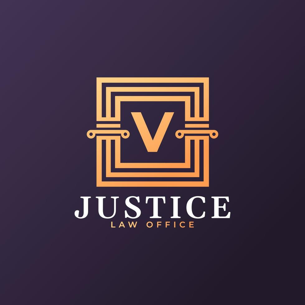 Law Firm Letter V Logo Design Template Element vector