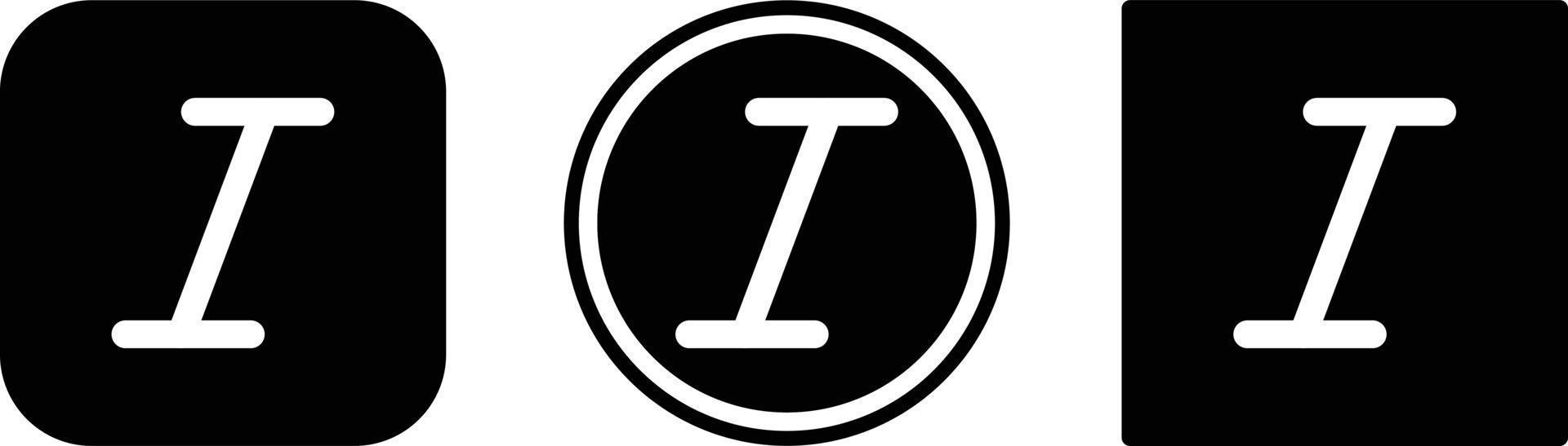 italic icon . web icon set . icons collection. Simple vector illustration.