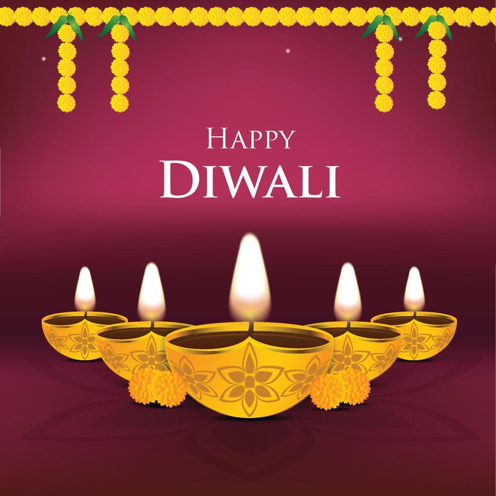 Happy Diwali. Indian festival of lights. Vector abstract flat illustration for the holiday, lights, hands, Indian people, woman and other objects for background or poster.