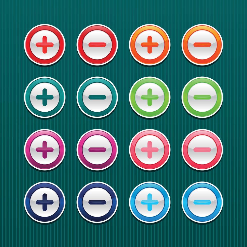 Plus and minus button icon vector