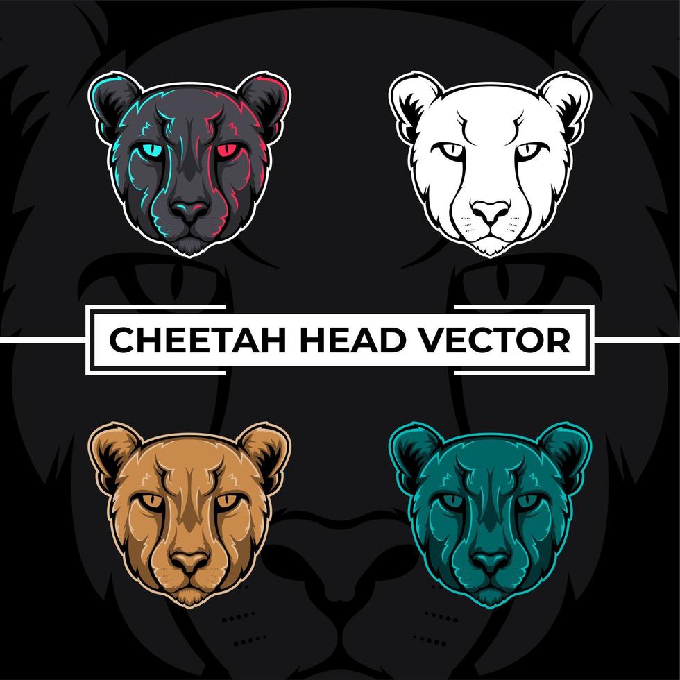 Cheetah head close up vector