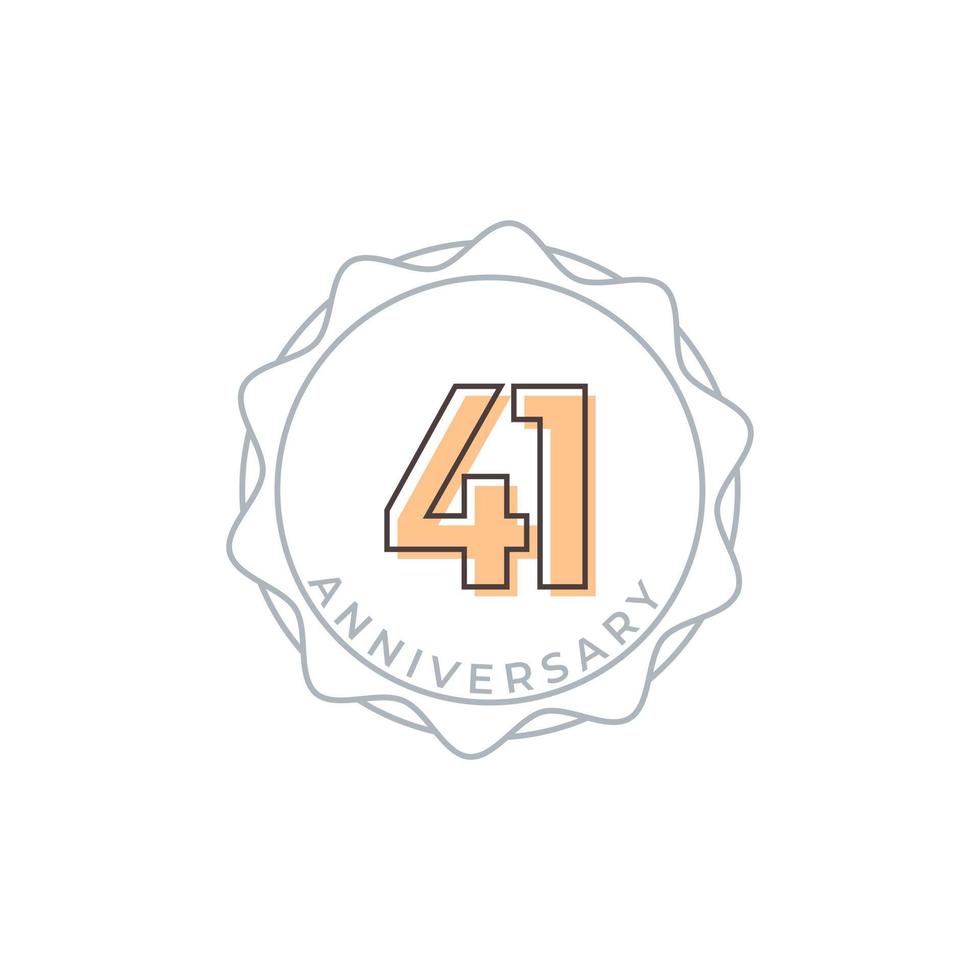 41 Year Anniversary Celebration Vector Badge. Happy Anniversary Greeting Celebrates Template Design Illustration