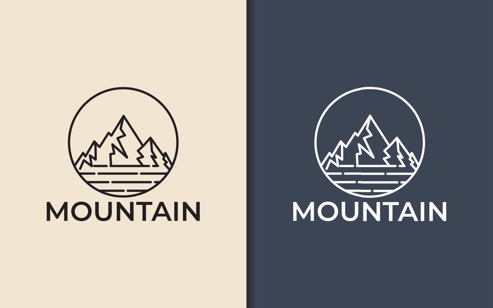 Abstract Mountain Line Art Minimalist Logo vector