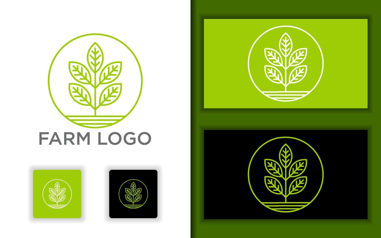 Green Nature Farm concept Logo Design Template vector