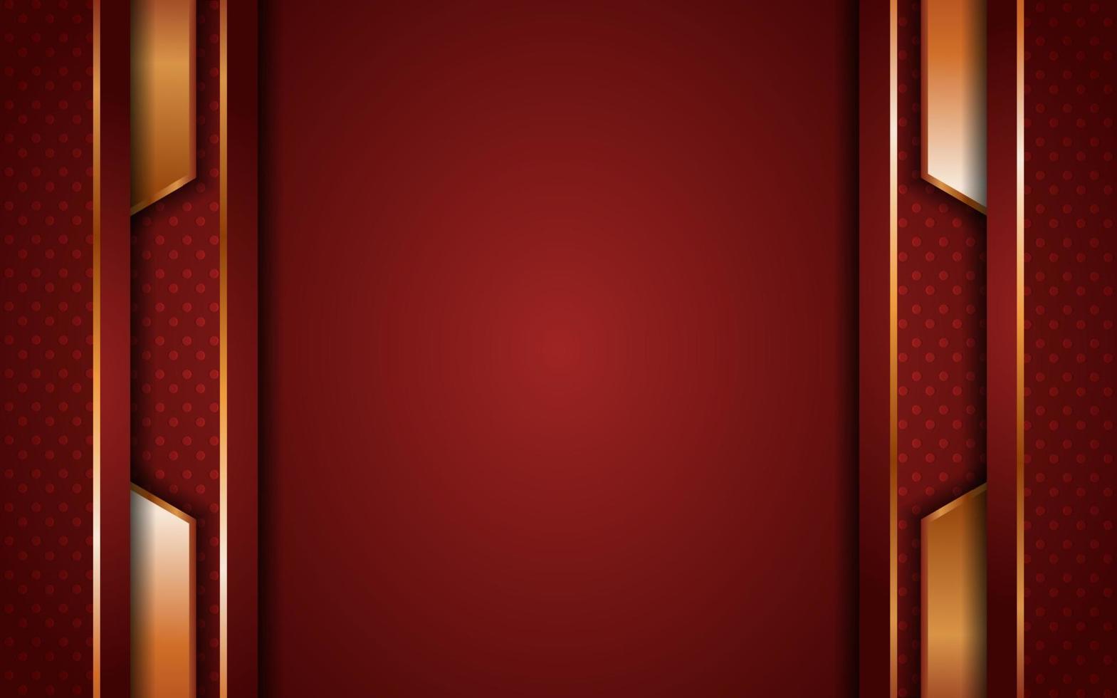 Abstract Dark Red Background with Overlap Layer and Golden Lines vector