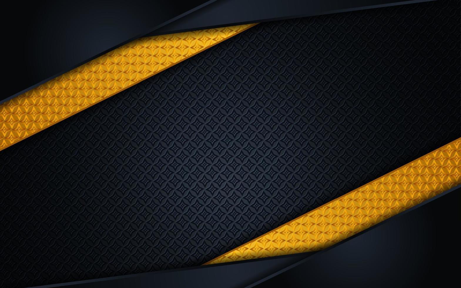 Elegant Dark luxury background. Dark leather with gold texture metal details. Modern vector design template.