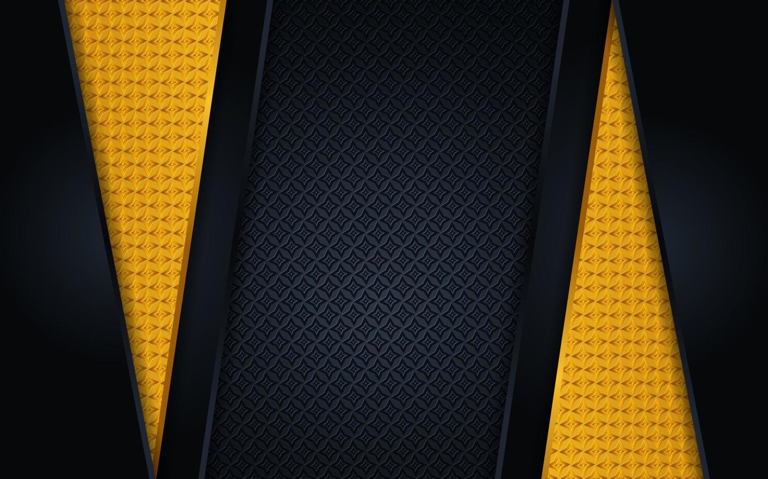 Elegant Dark luxury background. Dark leather with gold texture metal details. Modern vector design template.