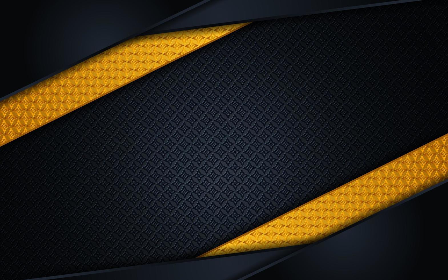 Elegant Dark luxury background. Dark leather with gold texture metal details. Modern vector design template.