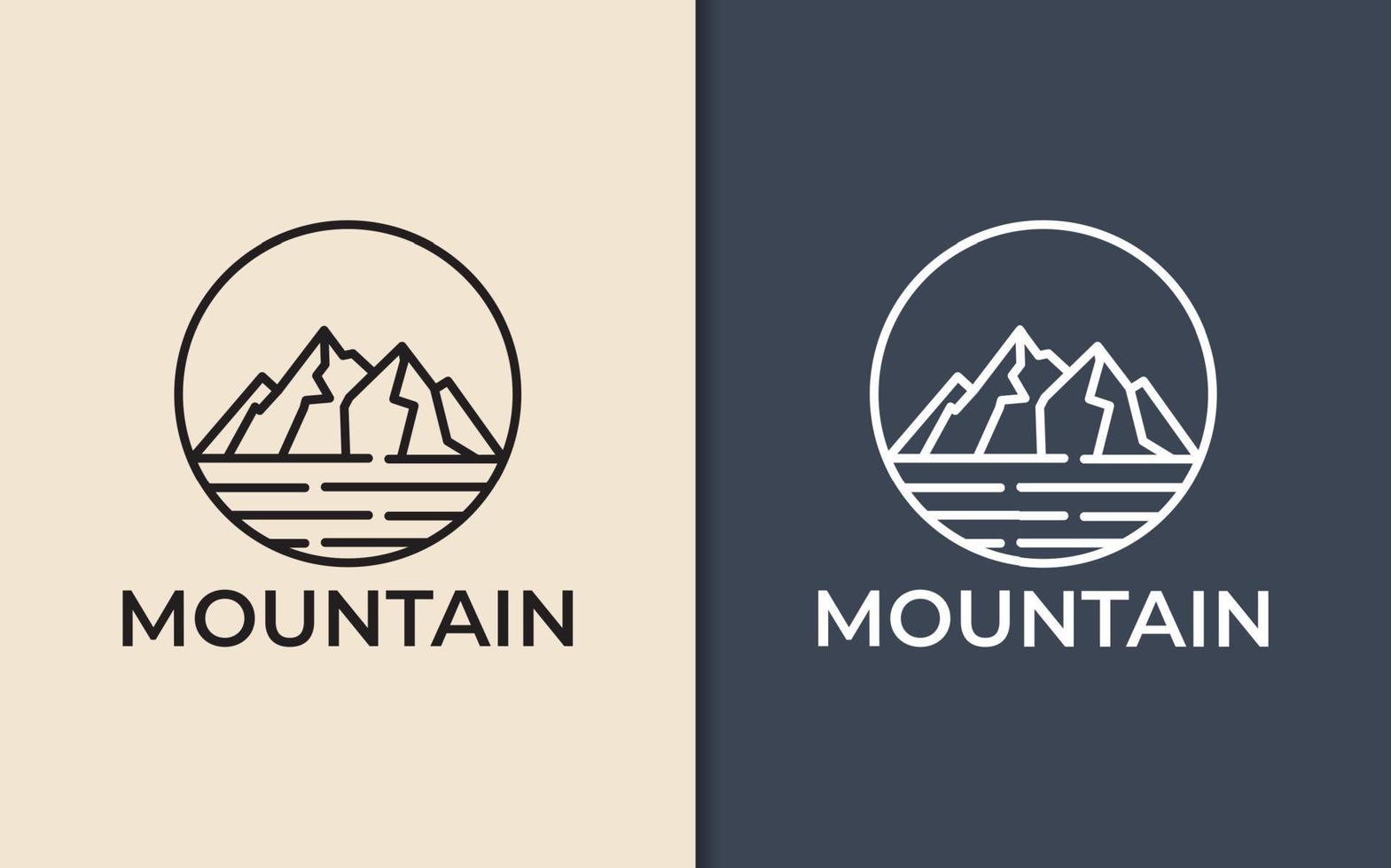 Abstract Mountain Line Art Minimalist Logo vector