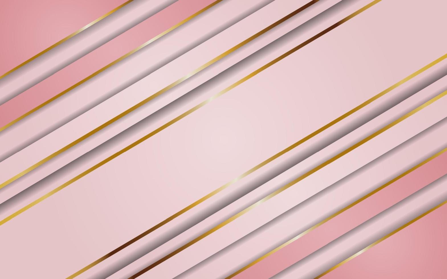 Luxury pink gradient background combination with line gold vector