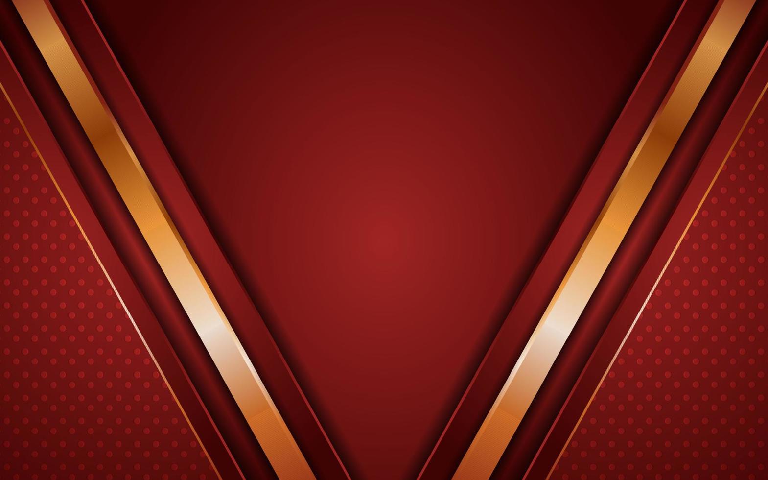 Abstract Dark Red Background with Overlap Layer and Golden Lines vector