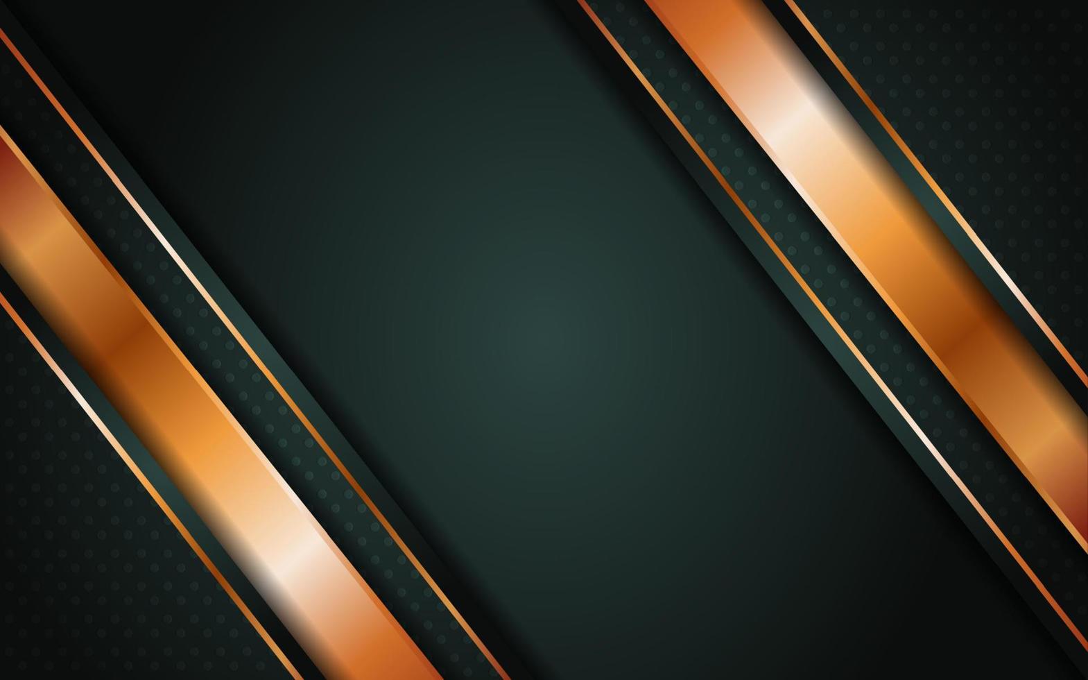 Abstract Dark Green Background with Overlap Layer and Golden Lines vector