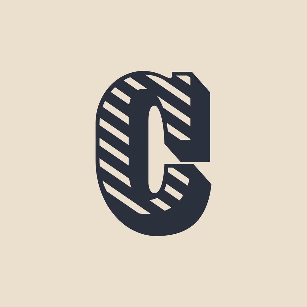 Letter C Retro Vintage Hipster Vector Logo Design Template Inspiration