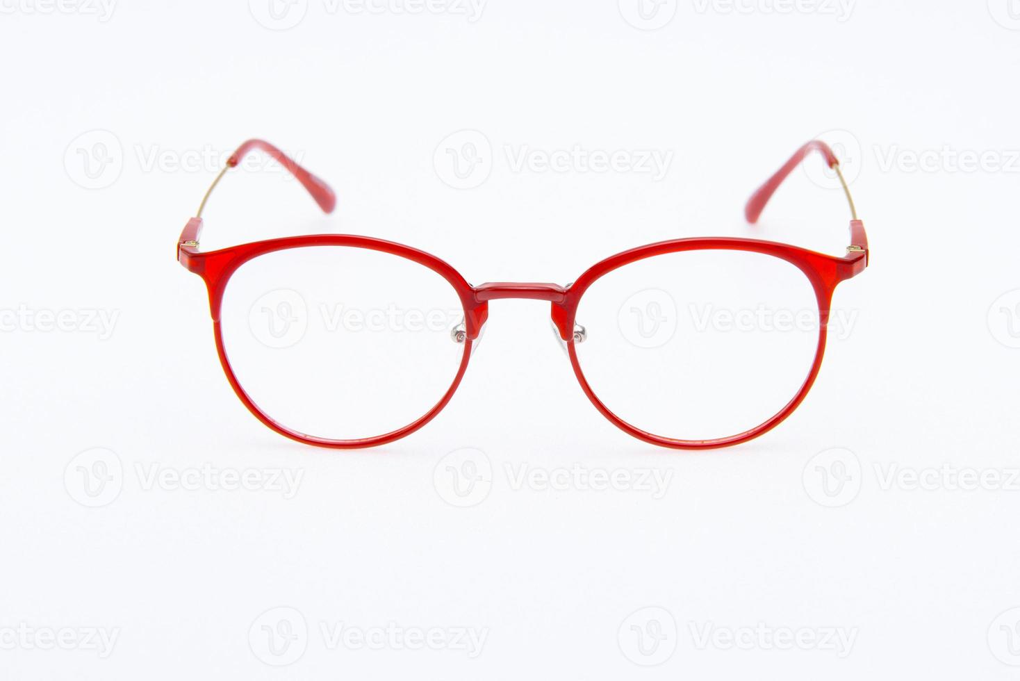 Fashion sunglasses red frames on white background. photo