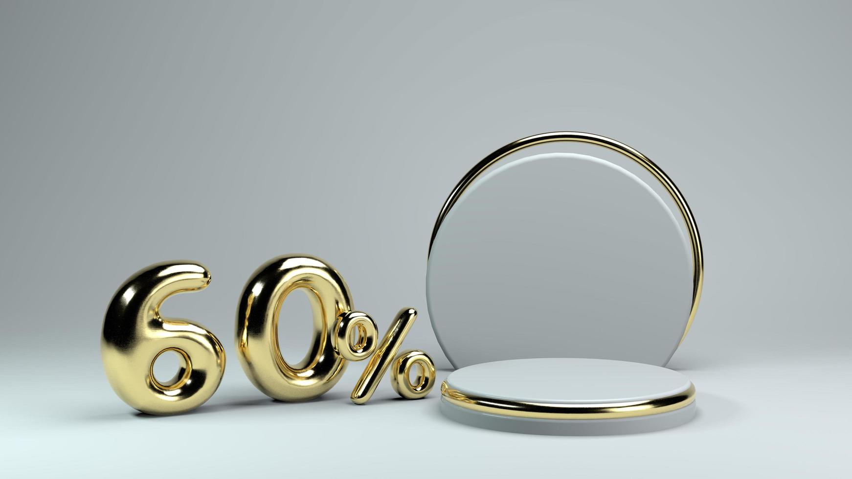 Sale Promotion 60 percent off with 3D Podium for product presentation photo