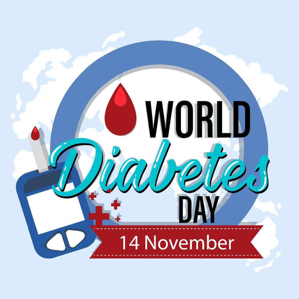 World diabetes day poster design vector