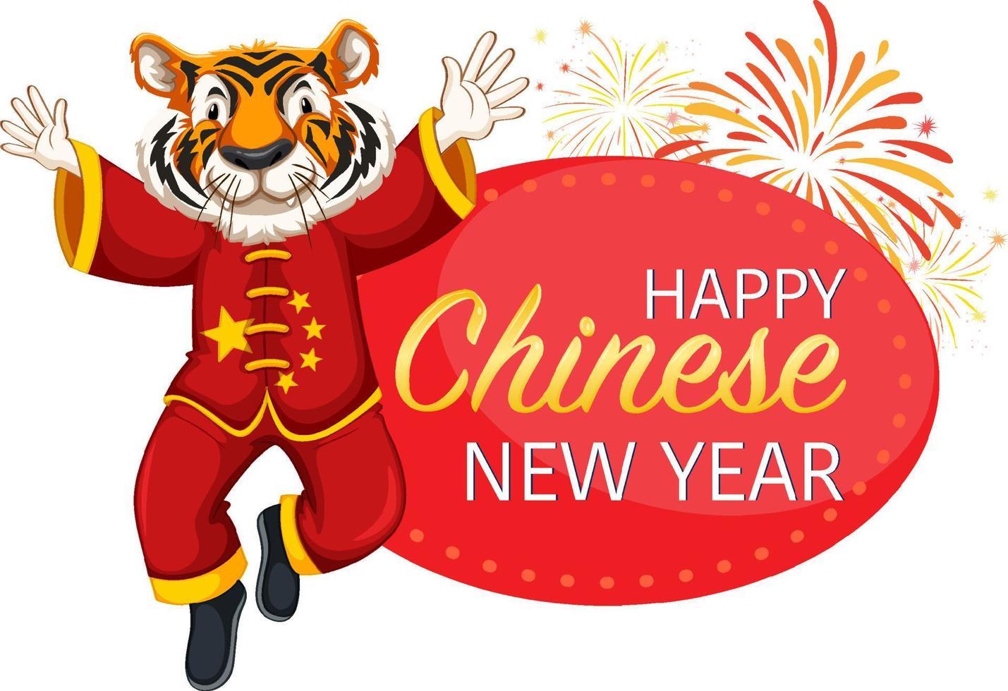 Chinese New Year with happy tiger vector
