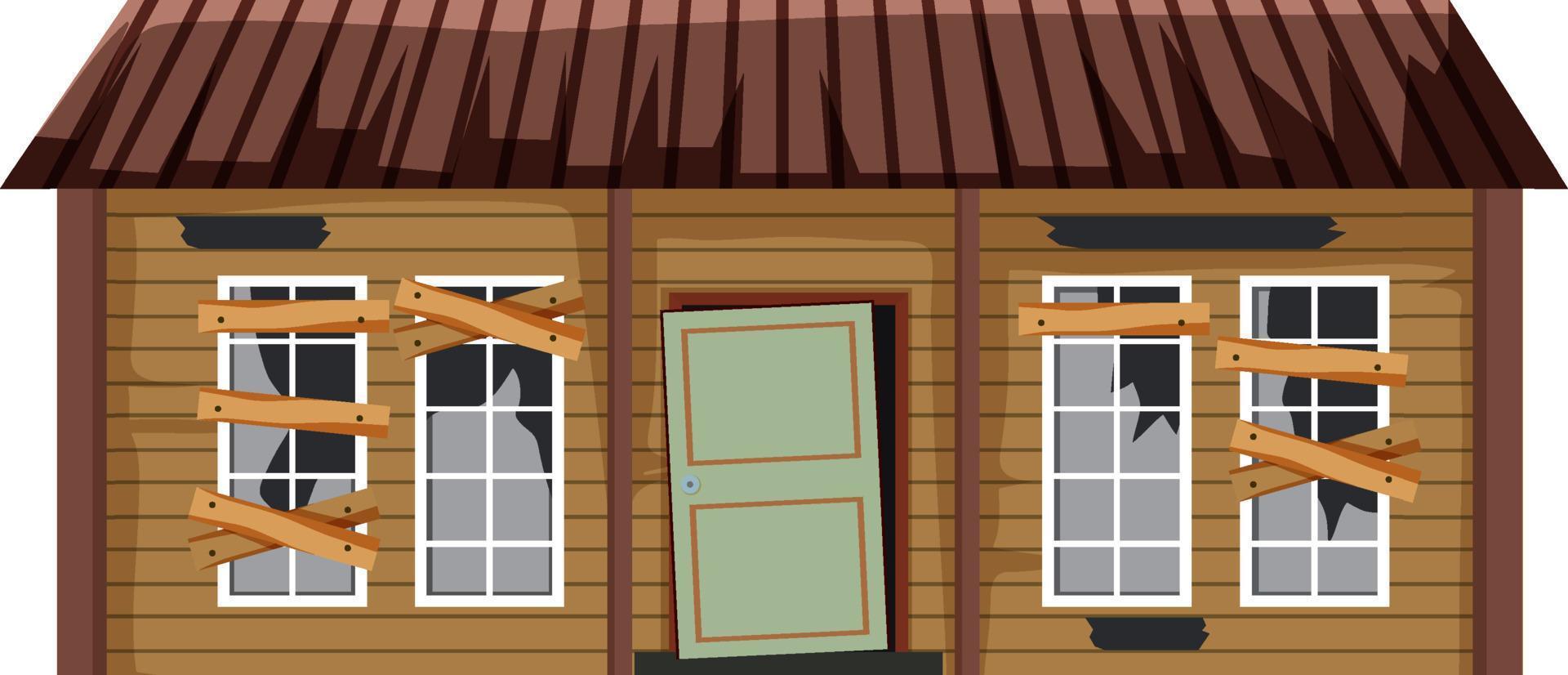 Abandoned house on white background vector