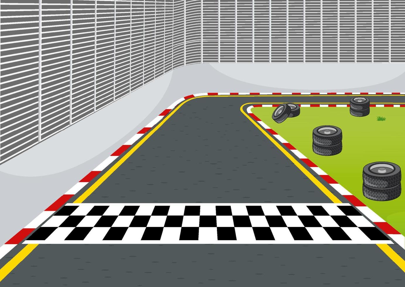 Race track with start or finish line vector