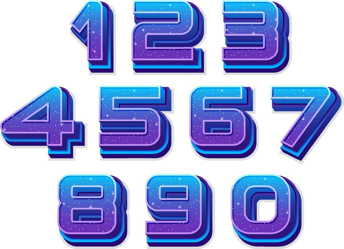 Space number style on white background vector