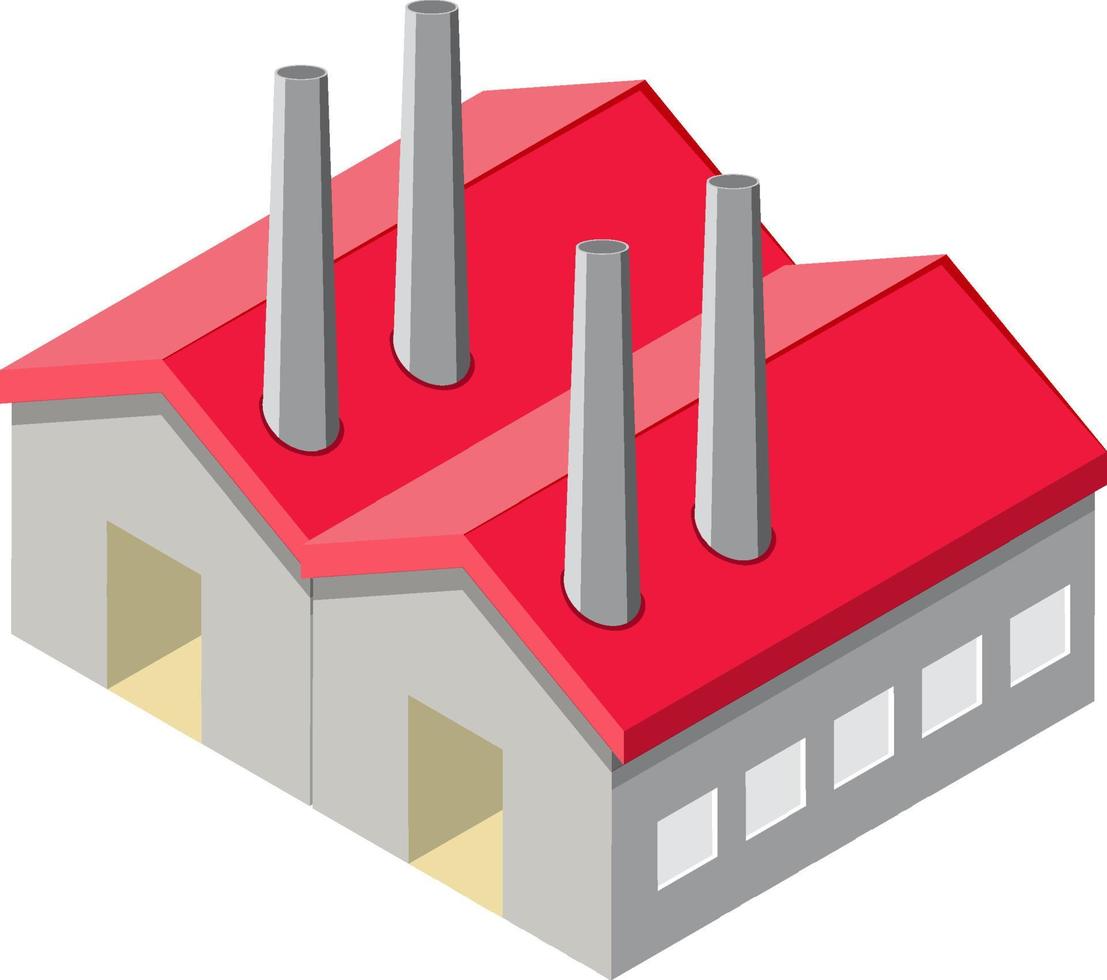 isometric industrial building on white background vector
