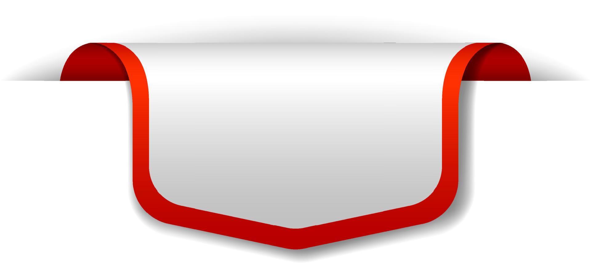 diseño de banner rojo sobre fondo blanco vector