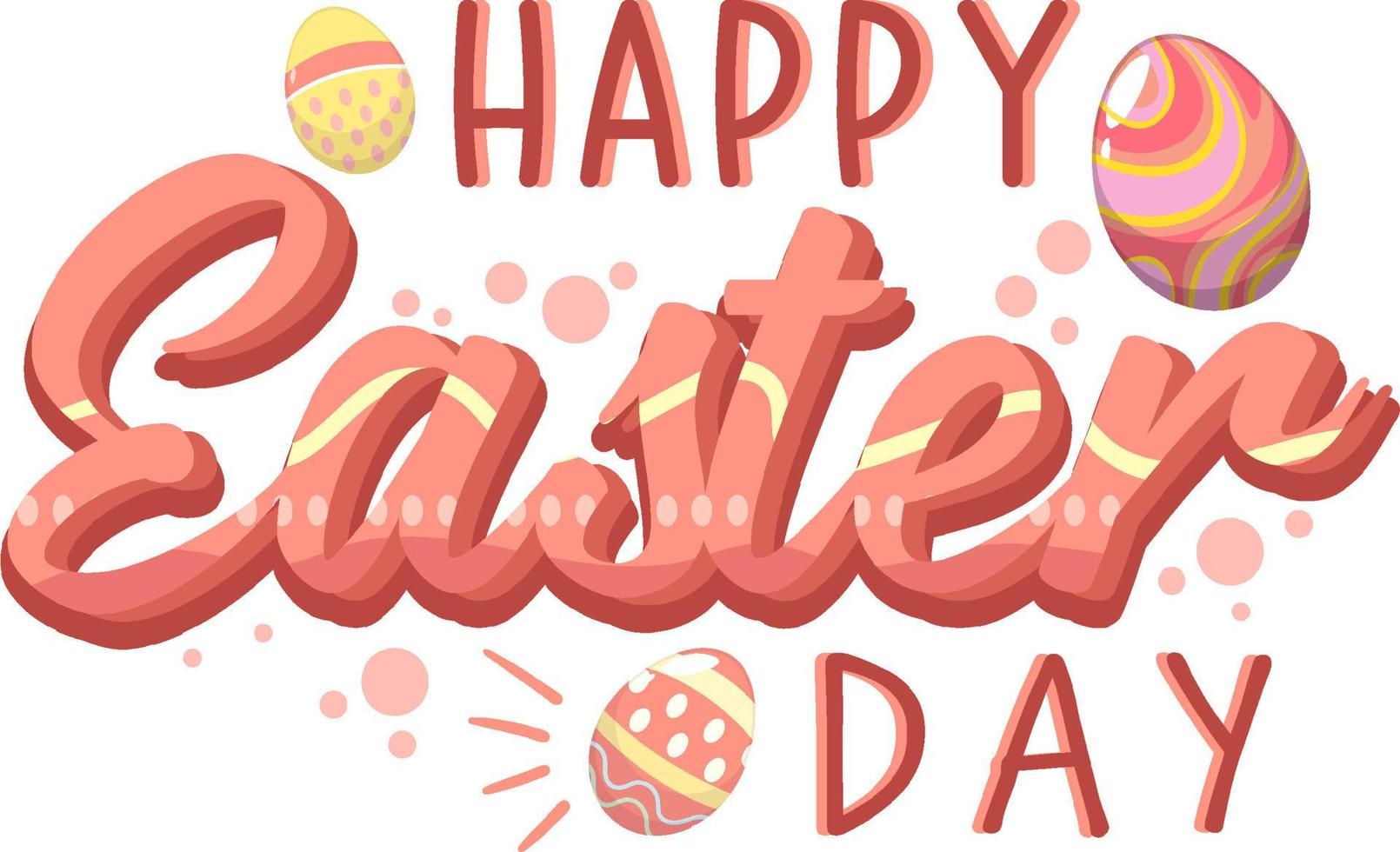 Easter poster design with decorated eggs vector