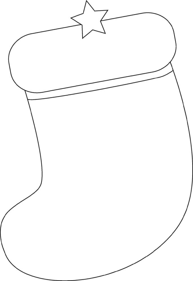 Sock doodle outline for colouring vector