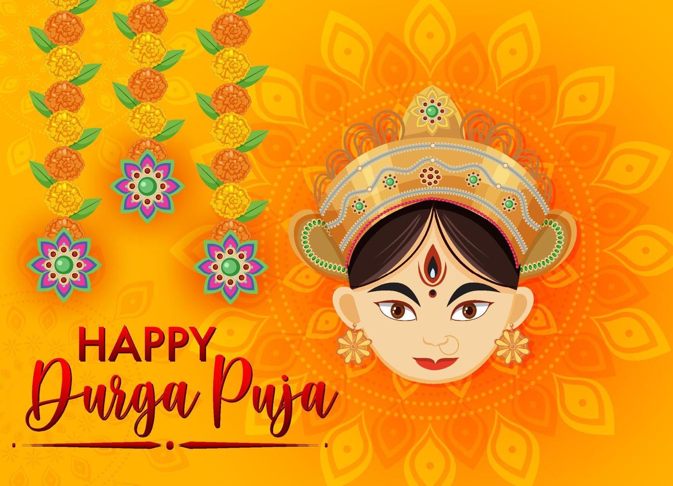 Happy Durga Puja event day vector