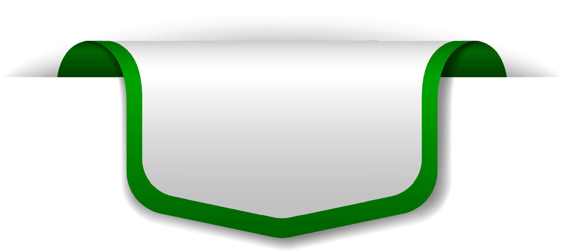 diseño de banner verde sobre fondo blanco vector