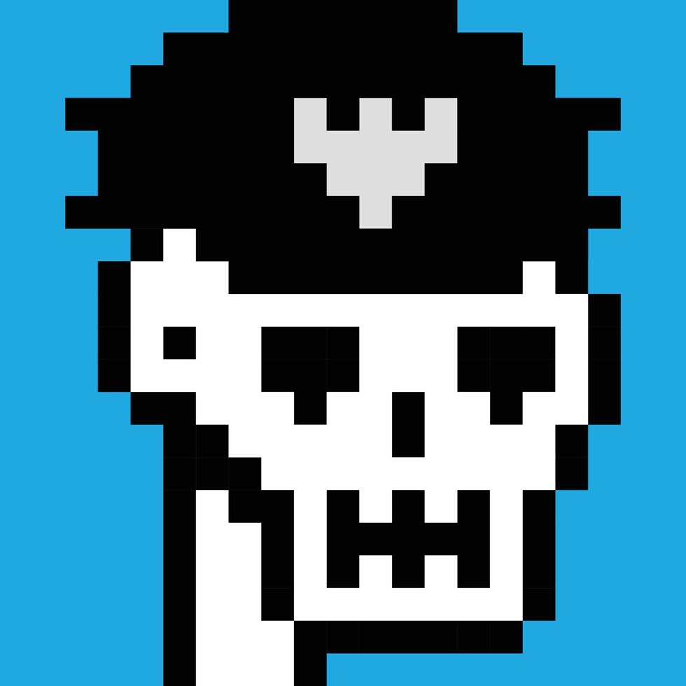 skull head wearing a police hat vector