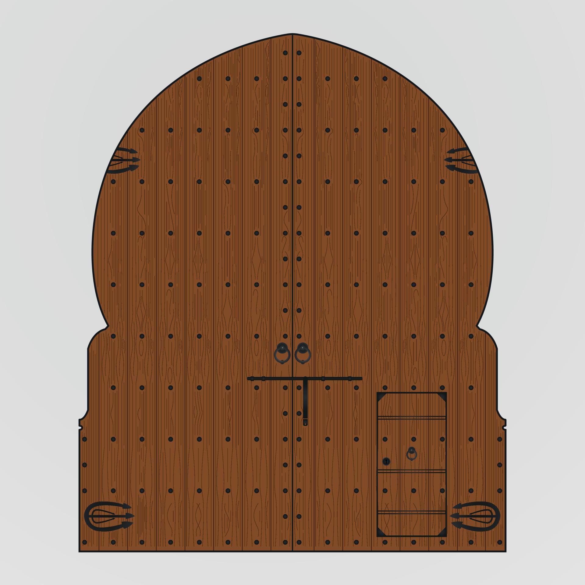 Old antique moroccan arabic traditional wooden door 6236602 Vector Art