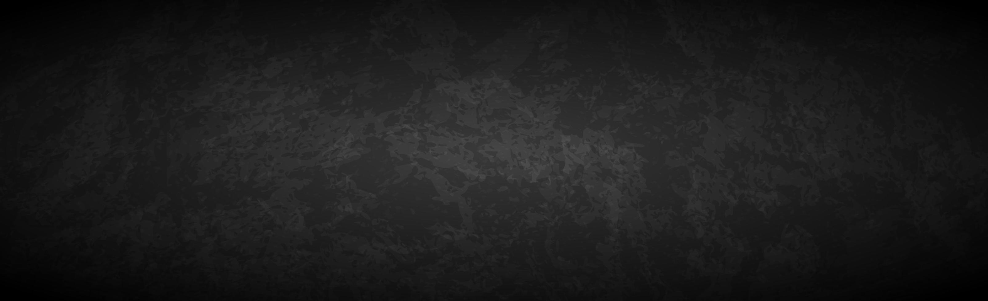 Black panoramic abstract textured dark grunge background - Vector