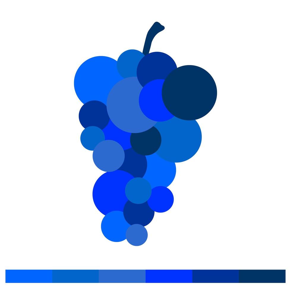 Grapes 6 pcs warm shades of color - Vector