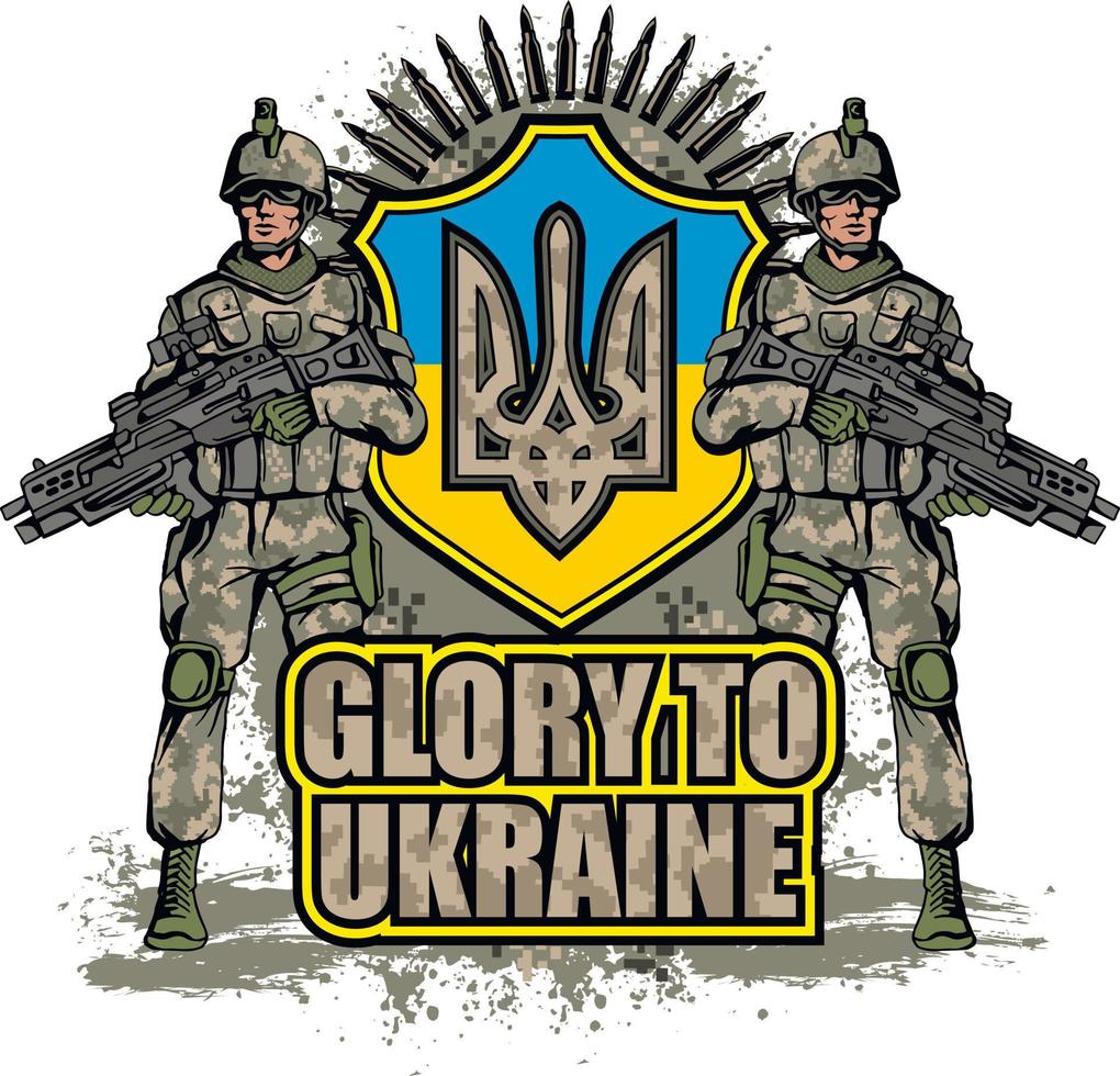 Sign of the Ukrainian army, grunge vintage design t shirts vector