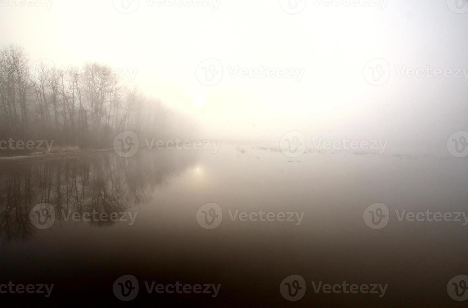 Misty Morning Lake  in Spring Saskatchewan photo