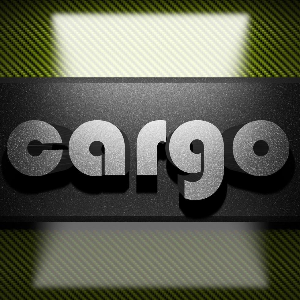 cargo word of iron on carbon photo