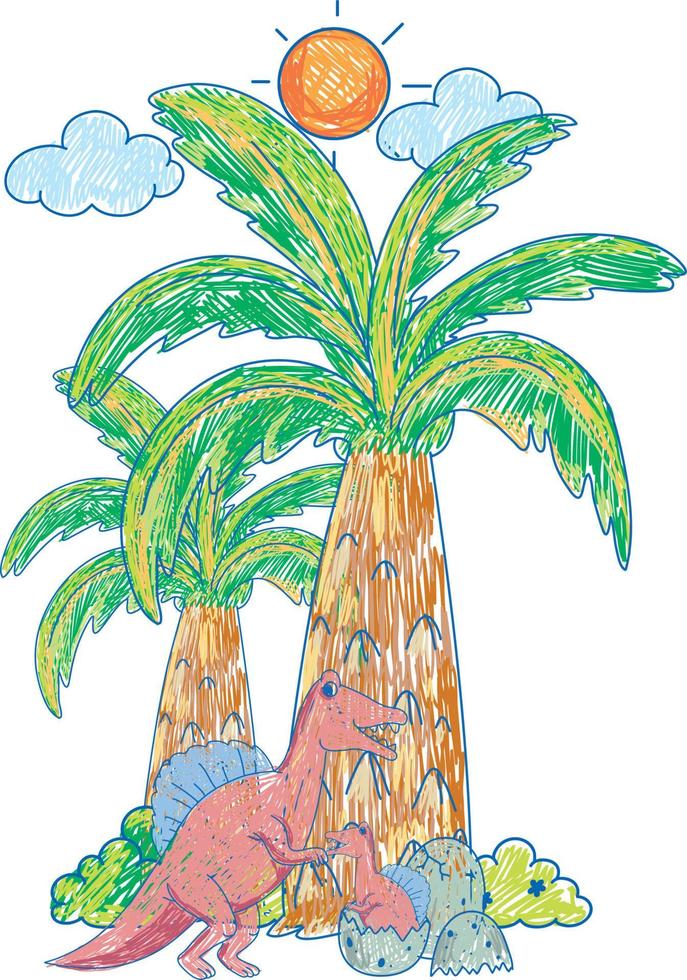 A doodle sketch design with colour vector