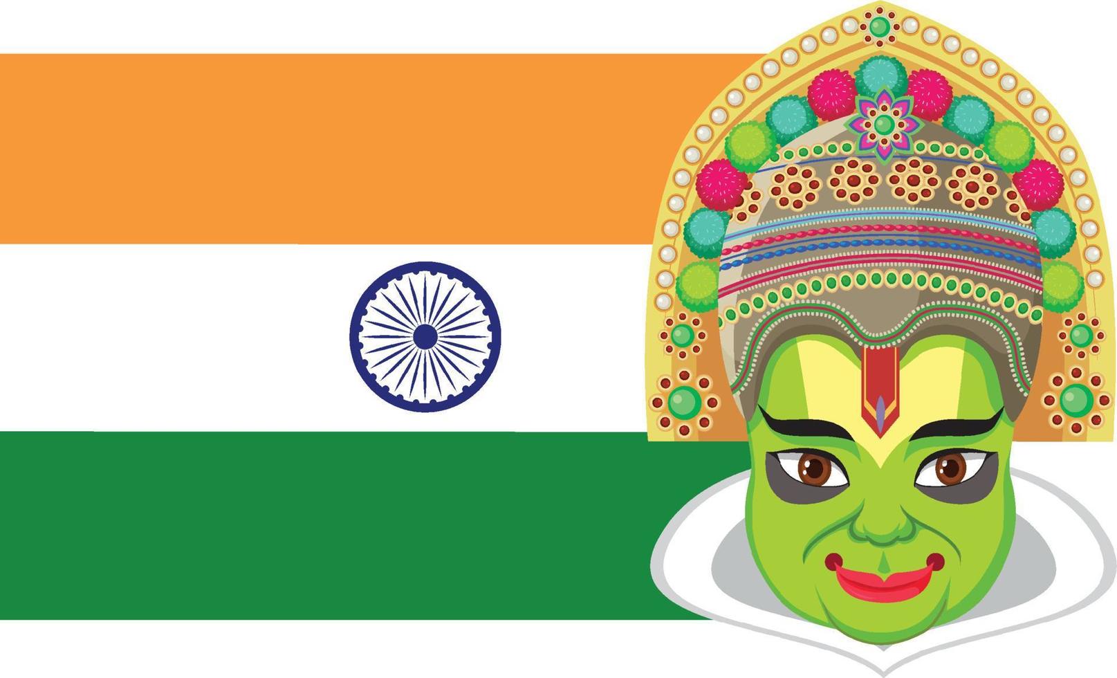 An icon of Indian flag with Hindu element vector