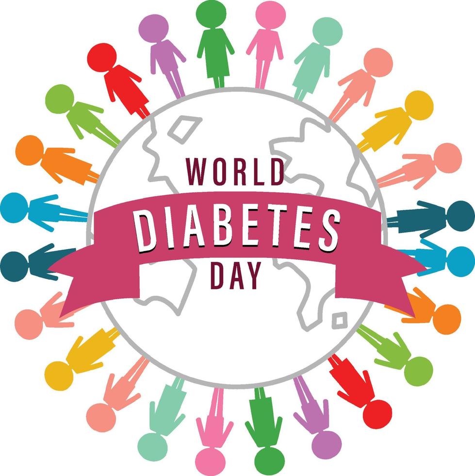 Poster design for world diabetes day vector