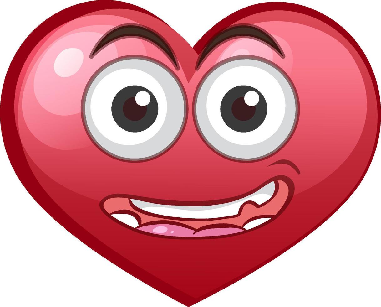 Emoticon de corazón sonriente sobre fondo blanco. vector