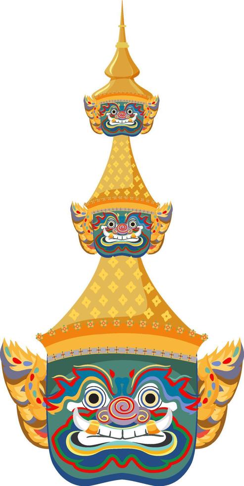 Giant head design in Thai art vector