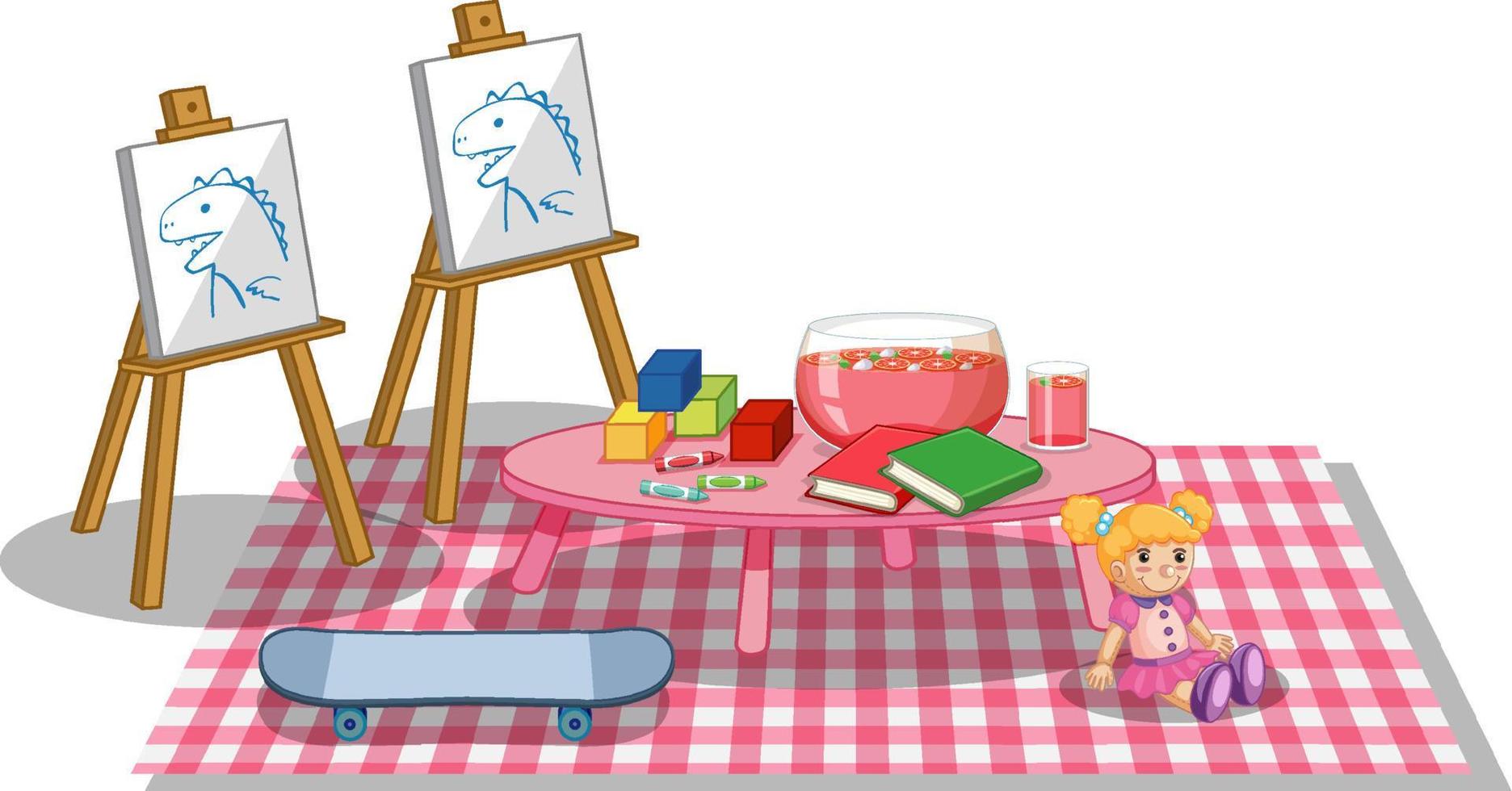 Object for kindergarten, painting time vector