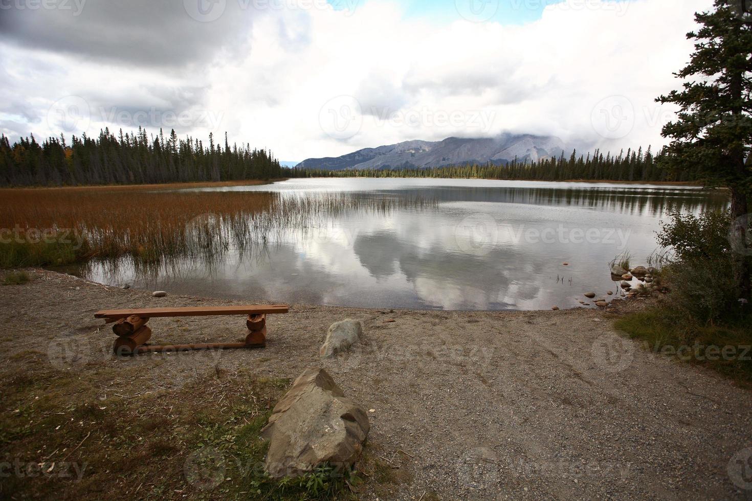 Small mountain lake in scenic Alberta photo