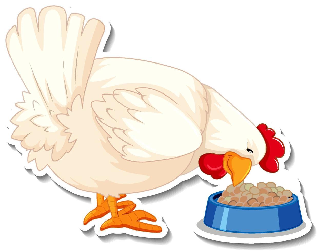 Chicken animal farm animal cartoon sticker vector