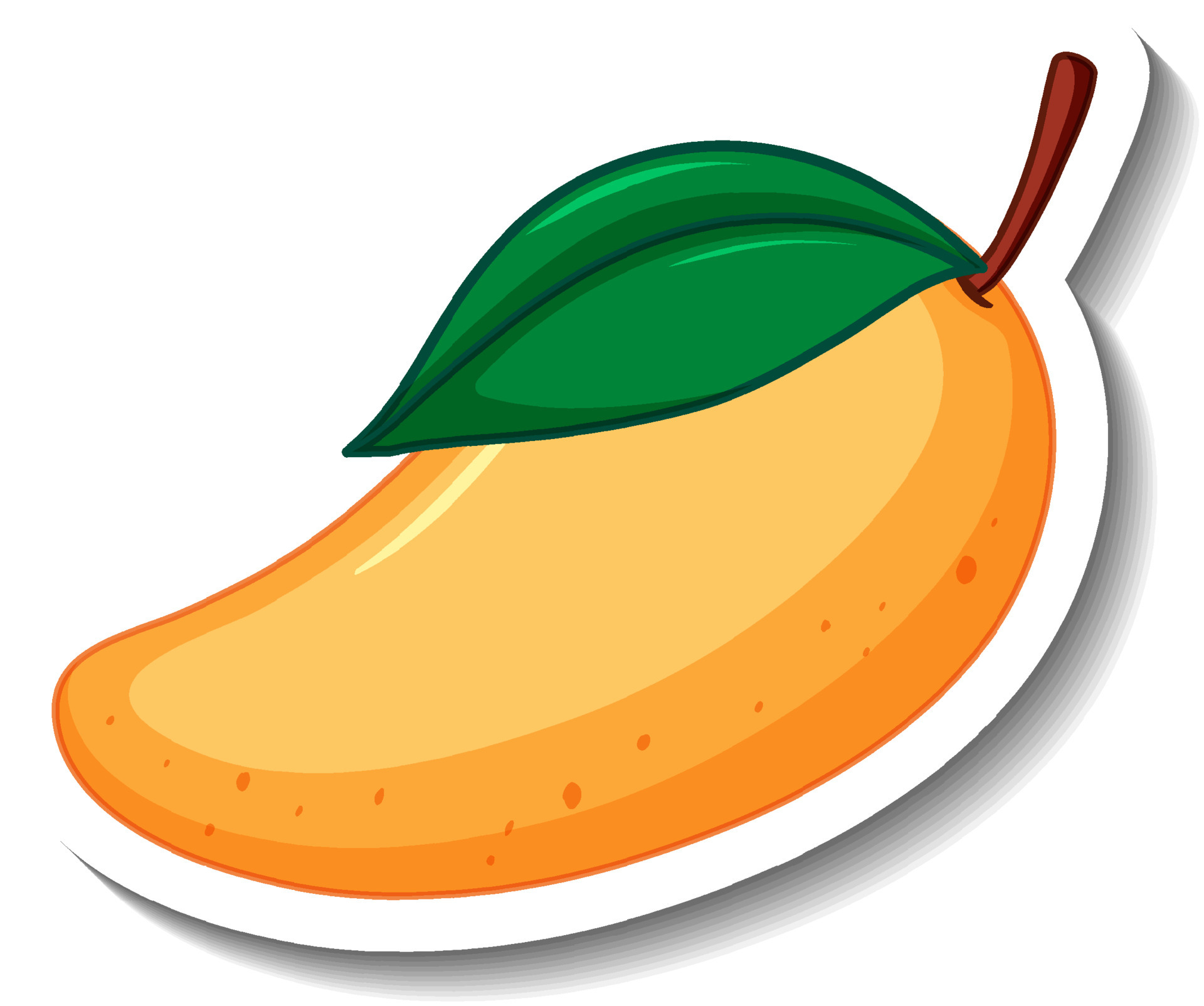 Yellow mango with leaf cartoon sticker 6238767 Vector Art at Vecteezy