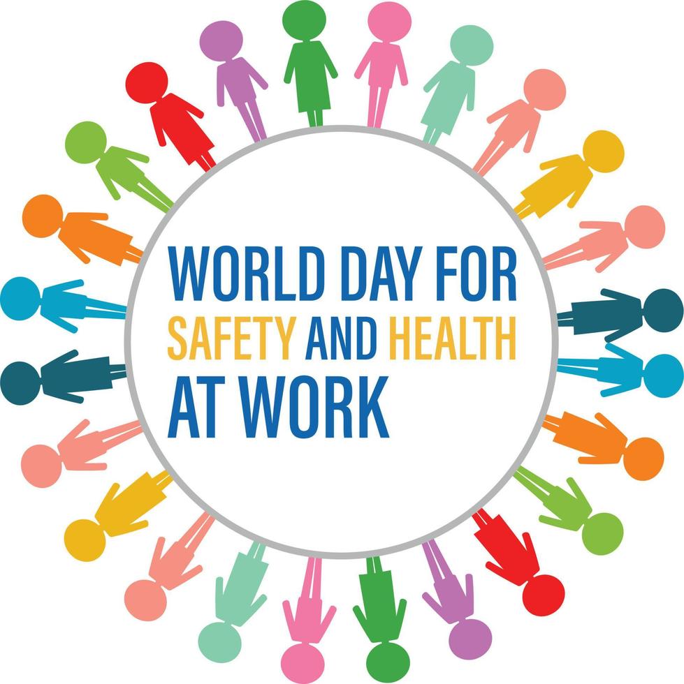 Poster design for world day for safety and health at work vector