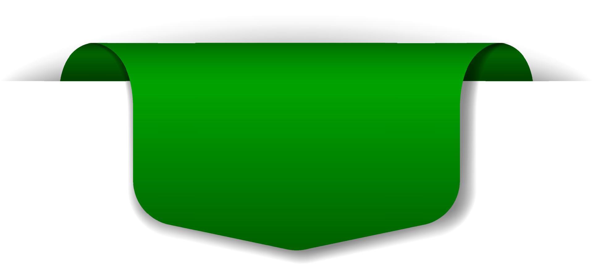 diseño de banner verde sobre fondo blanco vector